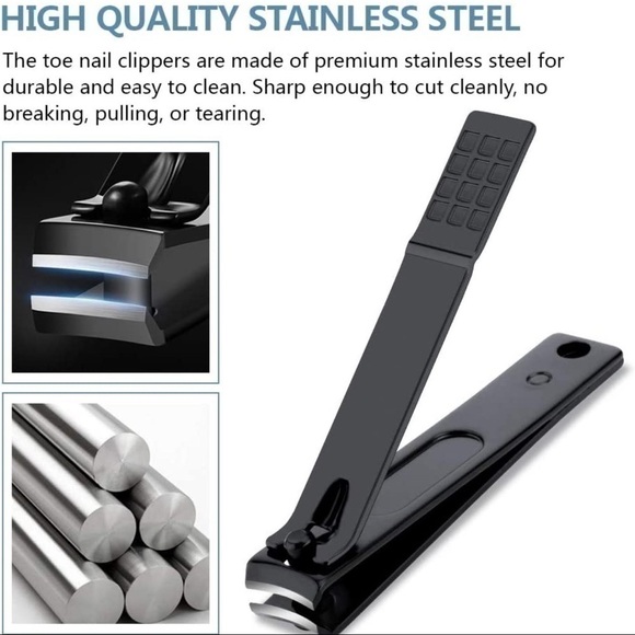 New-3pcs Nail Clippers Set With Nail File & Faux Leather Carry Case Black - Picture 2 of 10